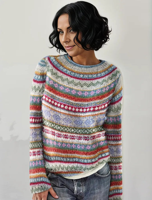 Yolanda® | Elegantní svetr s potiskem s dlouhým rukávem
